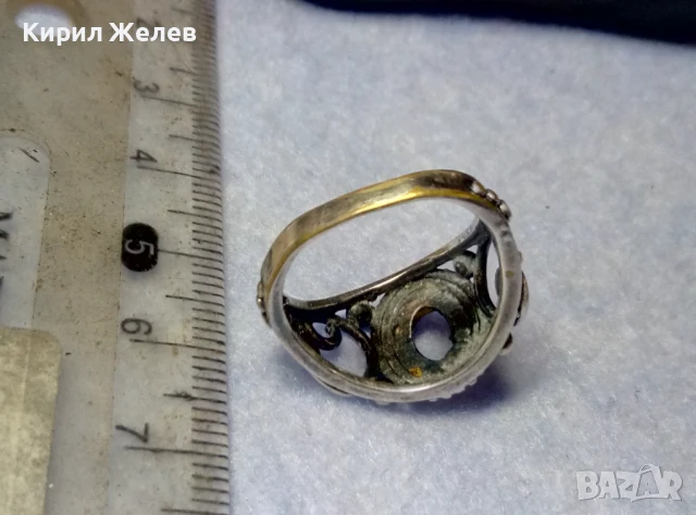 Стар АЖУРЕН РЕТРО АРТ ПОСРЕБРЕН БРОНЗОВ ПРЪСТЕН с ГНЕЗДО За ИНКРУСТИРАНЕ на СКЪПОЦЕНЕН КАМЪК 47674, снимка 10 - Антикварни и старинни предмети - 50542225