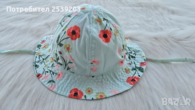 Бебешка шапка с връзки  4-9 месеца , снимка 11 - Бебешки шапки - 51013639