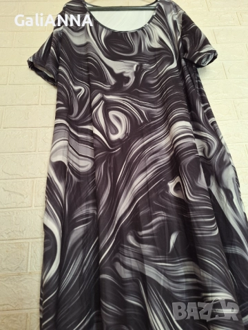 НОВА ДЪЛГА РОКЛЯ ЕФЕКТЕН ДЕСЕН 3XL-4XL, снимка 4 - Рокли - 51637469