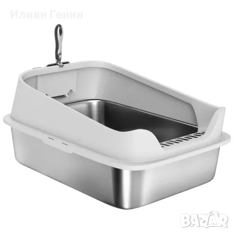 PawHut Котешка тоалетна от неръждаема стомана, снимка 12 - За котки - 55894433