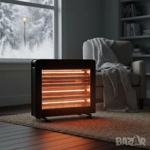 Отоплителна печка Rosberg R51972E с 4 кварцови реотана, 2400W – бързо, ефективно , снимка 4 - Друга електроника - 52152784