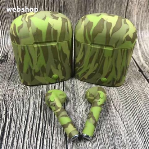 БЕЗЖИЧНИ СЛУШАЛКИ СЪС ЗАРЕЖДАЩ КЕЙС V4.2+DER I7 TWS CAMOUFLAGE, снимка 3 - Безжични слушалки - 35997071