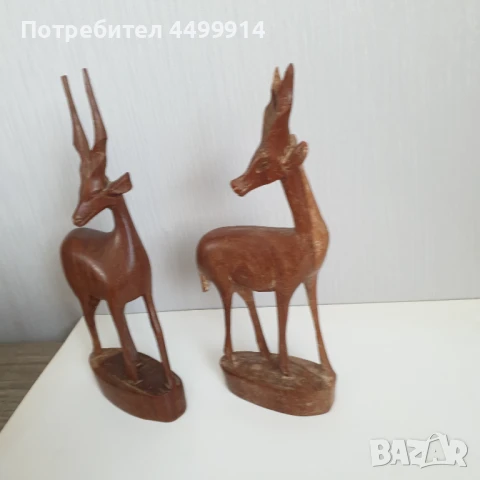 Стари дървени фигури на елени, снимка 9 - Колекции - 51237918