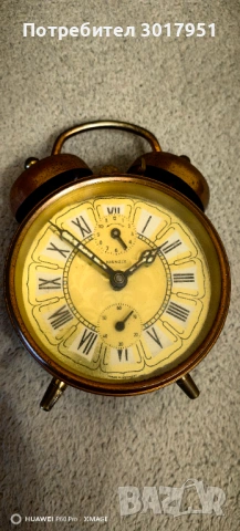 Стар механичен германски часовник-будилник