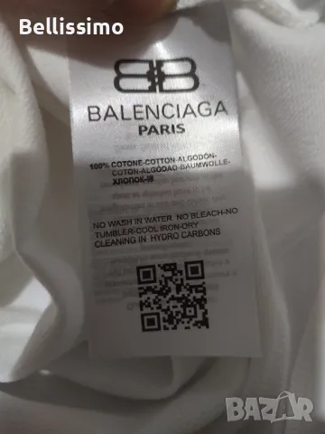 *Balenciaga* Дамска тениска в бял цвят, снимка 3 - Тениски - 48304203