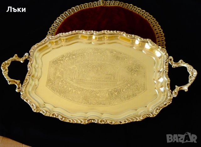 Бронзов поднос барок,картина Египет. , снимка 10 - Антикварни и старинни предмети - 35950980