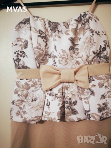 Нова къса бежова рокля с етикет XS, снимка 3 - Рокли - 41634708