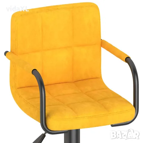 vidaXL Бар табуретки, 2 бр, горчица, кадифе, снимка 8 - Столове - 56147010
