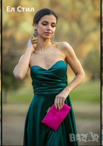 📌Официална сатенена рокля 95% сатен  5% ликра Производител: Италия Хс С  М  Л  35 евро Еконт, снимка 2 - Рокли - 53472223