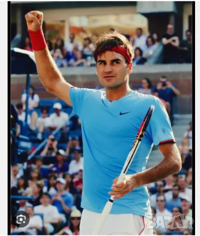 тениска Nike Roger Federer RF 2012 US Open Crew Tennis Shirt ON Vapor Uniqlo Rafa Nadal  размер Л 