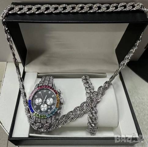 Луксозен комплек бижута,  часовник , гривна и колие, снимка 2 - Бижутерийни комплекти - 52056255