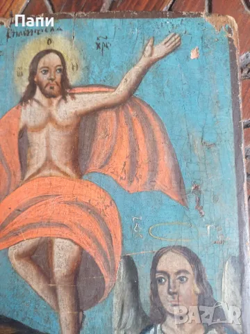 Руска икона 19-ти век, снимка 4 - Антикварни и старинни предмети - 49825141