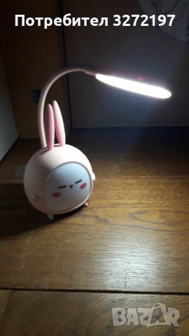 Лампа за четене USB LED Kawaii Rabbit 2в1,Настолна лампа,Детска защита на очите,Карикатура Зайче, снимка 14 - Настолни лампи - 40900282