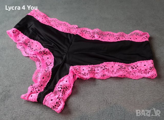 M/L луксозни черни бразилиани с розова дантела , снимка 9 - Бельо - 42371392