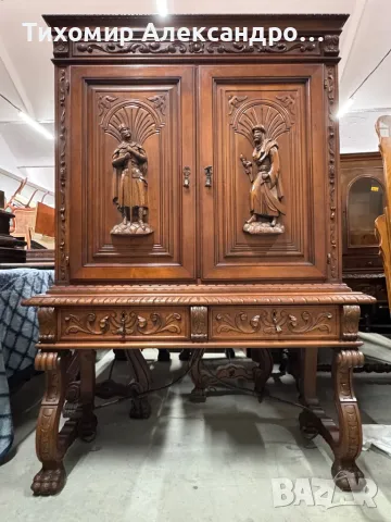 Уникален бар - шкаф от дъбов масив, снимка 2 - Шкафове - 50280041