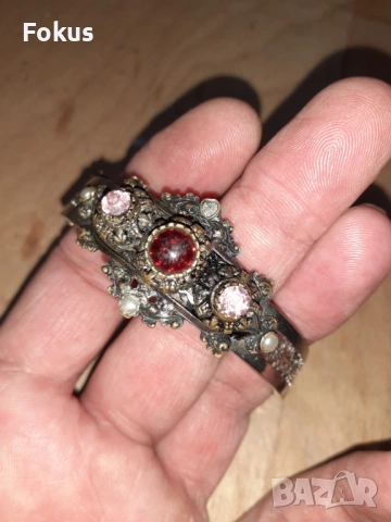 Старинна дамска гривна накит, снимка 5 - Антикварни и старинни предмети - 53273542