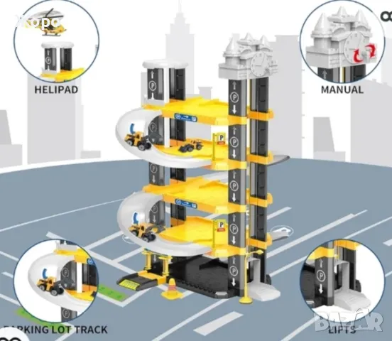 Детски паркинг/писта/гараж с асансьор КН0111, снимка 5 - Коли, камиони, мотори, писти - 48020476