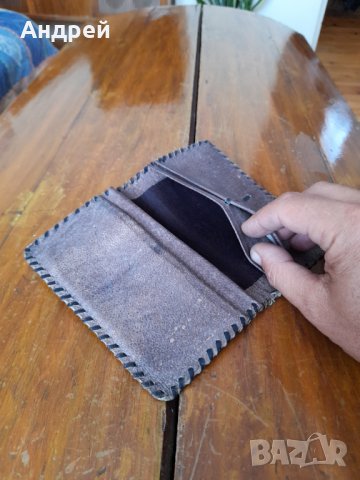Стар кожен портфейл,портмоне #7, снимка 5 - Антикварни и старинни предмети - 33854045