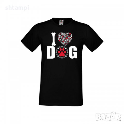Мъжка тениска Свети Валентин I Love Dog, снимка 4 - Тениски - 35712548