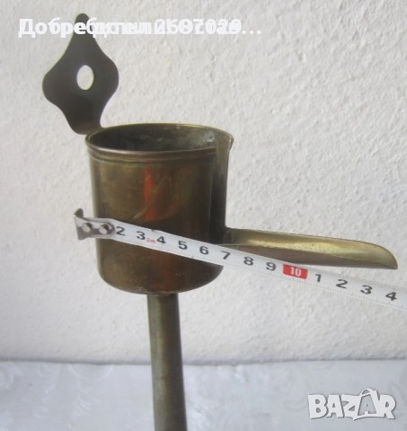 Свещник и Стара ножица за свещи, месинг, бронз антика, метал и свещник, снимка 13 - Антикварни и старинни предмети - 30094908