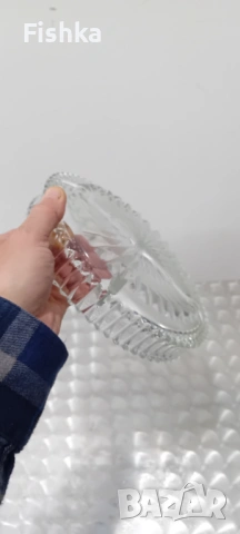 Немска кристална менажера – 22 см, 4 отделения, снимка 2 - Прибори за хранене, готвене и сервиране - 53032958