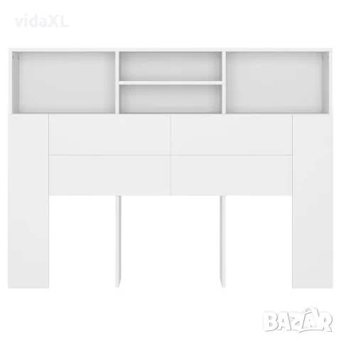 vidaXL Шкаф за табла, бял, 140x19x103,5 см, снимка 5 - Шкафове - 56147917