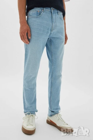 Мъжки дънки Slim Fit с избелял ефект Pull&Bear, Светлосини, 44