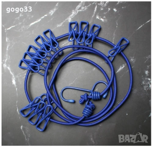 Преносимо въже за простор с щипки за пътуване и къмпингуване, снимка 3 - Къмпинг мебели - 47967328