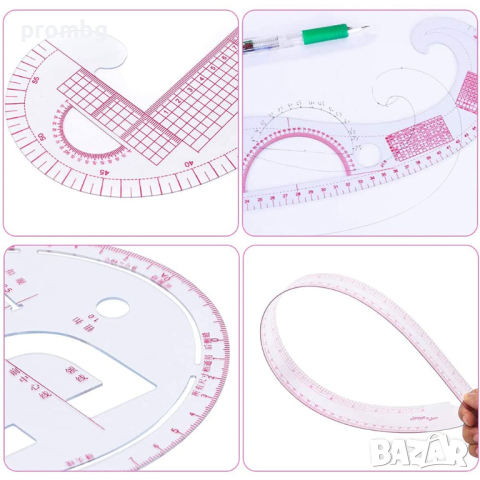 Пластмасови шивашки кривки, линия, метър, шаблон за моделиране, кривка, снимка 3 - Други инструменти - 30779011