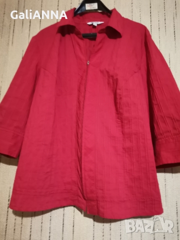 СТРАХОТНА ЧЕРВЕНА РИЗА С ЦИП 2XL-3XL, снимка 6 - Ризи - 36075221