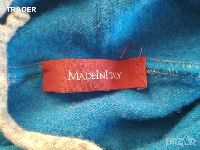 Вълнен пуловер 80% вълна мерино термо блуза анорак MadeInItaly , снимка 7 - Пуловери - 31935363
