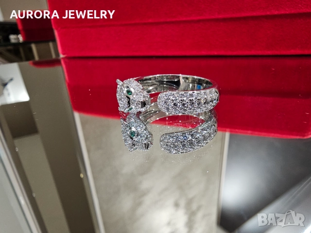 CARTIER Panthere de Cartier White Gold Paved Diamonds Дамски Пръстен