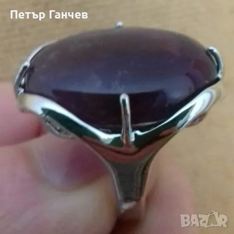 Дамски пръстен с голям аметист