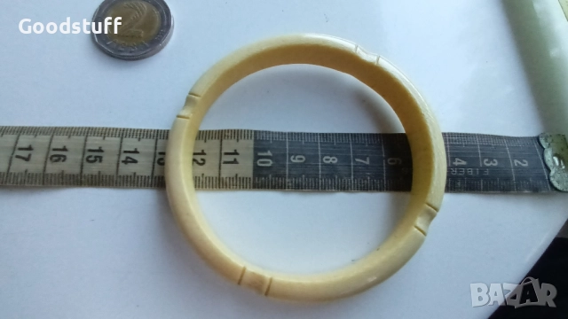 Слонова кост гривна Стара винтидж , снимка 3 - Гривни - 51954352