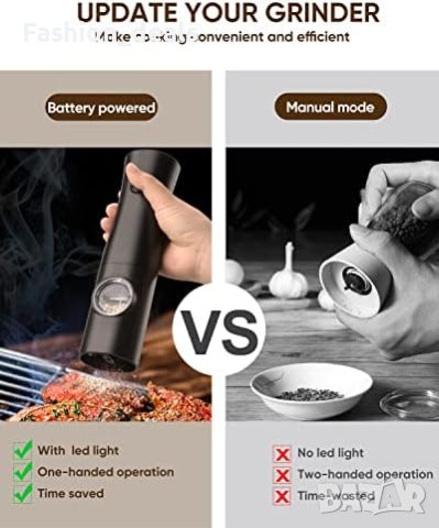 Нова Електрическа мелница с батерия за сол и пипер Дом Домакинство Подарък, снимка 6 - Други стоки за дома - 42023253