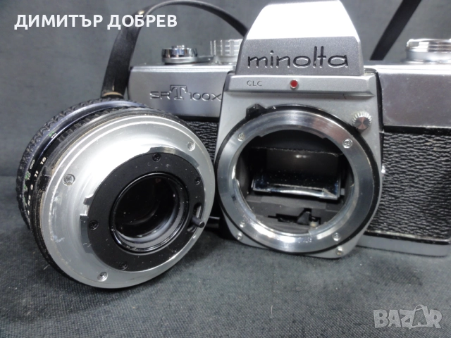 MINOLTA SRT100X SLR ФОТОАПАРАТ С ОБЕКТИВ MC ROKKOR PF 50mm 1:2, снимка 11 - Фотоапарати - 52495843