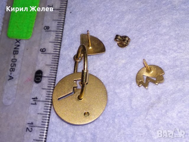 СТАРИ БРОНЗОВИ АРТ НУВО СКЪПОЦЕННИ ОБЕЦИ АНГЛИЯ с РЕАЛНА ДУБЛЕ ПОЗЛАТА с МАРКИРОВКА DOUBLE 38692, снимка 15 - Антикварни и старинни предмети - 41730340