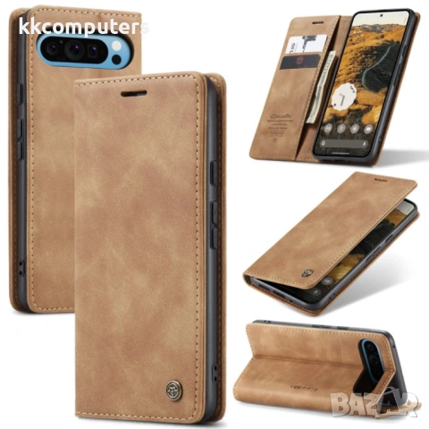 Google Pixel 9 Pro XL Wallet Кожен Калъф и Протектор, снимка 4 - Калъфи, кейсове - 53097831