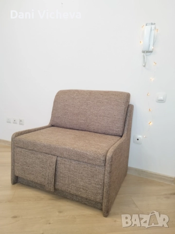 Разтегателен диван в бежово, снимка 3 - Дивани и мека мебел - 52830020