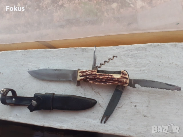 Стар ловен нож Solingen Солинген, снимка 4 - Антикварни и старинни предмети - 53395424