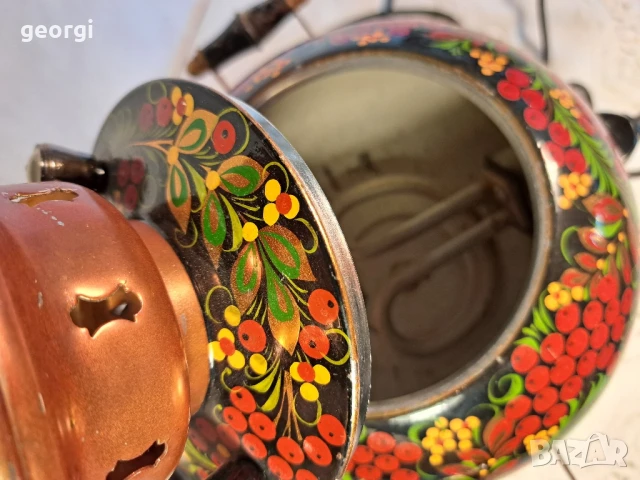 руски самовар ръчноизрисуван , снимка 7 - Антикварни и старинни предмети - 50580789