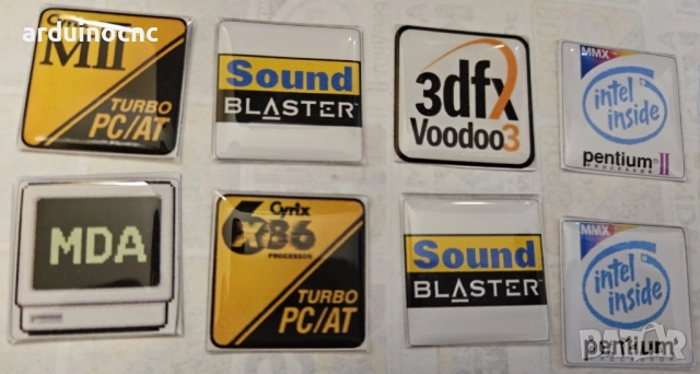 Ретро емблеми за компютърни кутии – 8088, 286, 386, 486, Pentium, K6, Voodoo, Sound Blaster, снимка 4 - Други - 52361715