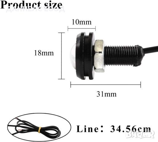 Диодни Светлини тип ОРЛОВО ОКО Ø18mm, снимка 2 - Аксесоари и консумативи - 40387975