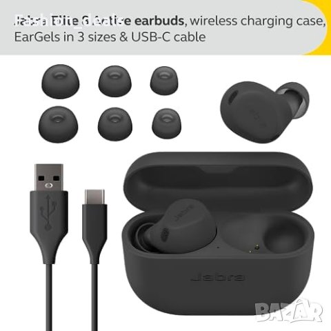 Тъмно сиви слушалки Jabra Elite 8 Earbuds: Адаптивен ANC, сигурно прилягане, 32-часова батерия , снимка 2 - Bluetooth слушалки - 42528375