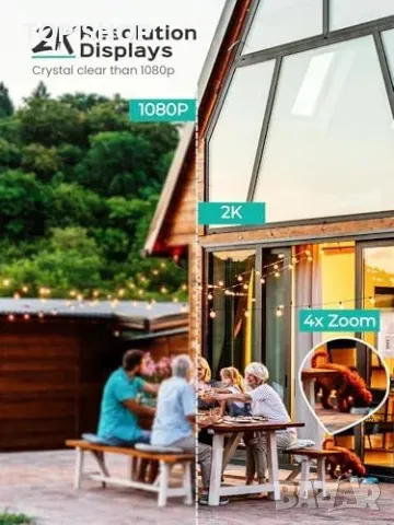 Нова 3K/6MP WiFi външна камера с автоматично проследяване и двупосочен звук, снимка 4 - IP камери - 49498240