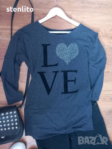 блузка/туника с надпис LOVE, снимка 2 - Блузи с дълъг ръкав и пуловери - 39728688
