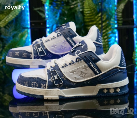 Дамски Сникърси Louis Vuitton Цвят- Бяло и ч Синьо, снимка 4 - Маратонки - 51629468