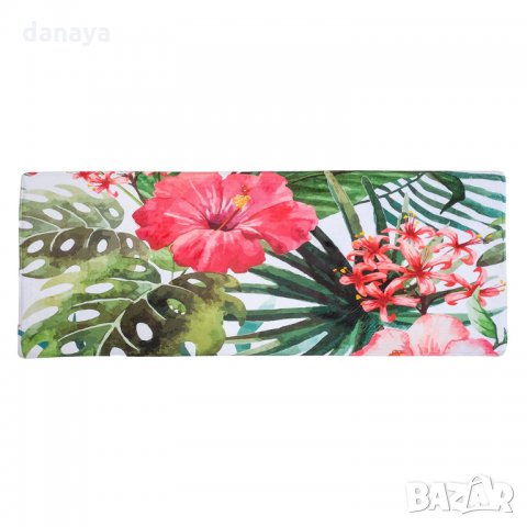 2338 Килимче постелка за под пътека Тропически цветя, 45x120cm, снимка 2 - Пътеки - 33977386