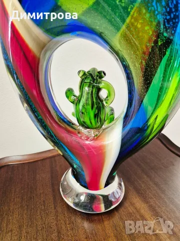 Голяма масивна ваза Murano style glass , снимка 8 - Вази - 56327446