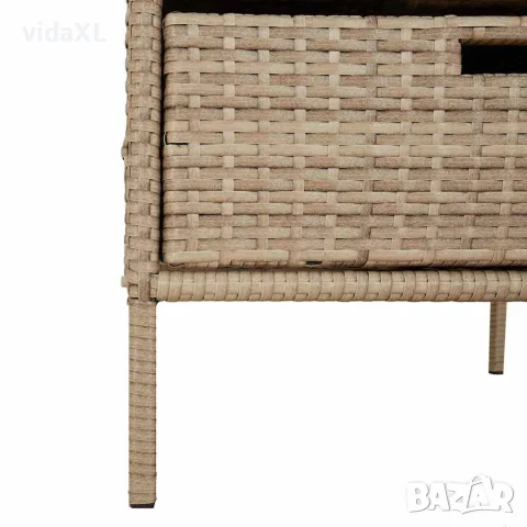 vidaXL Градински шкаф за съхранение бежов 55x59x80 см полиратан, снимка 8 - Ракли - 56147368